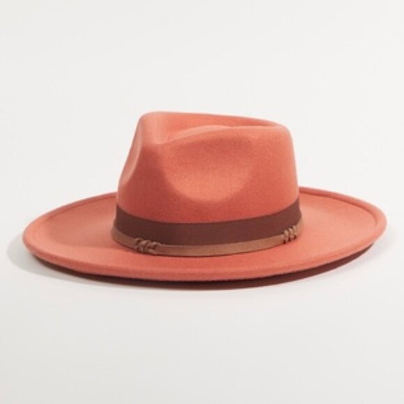 Altar\'d State Double Band Wide Brim Hat in Rust NWT